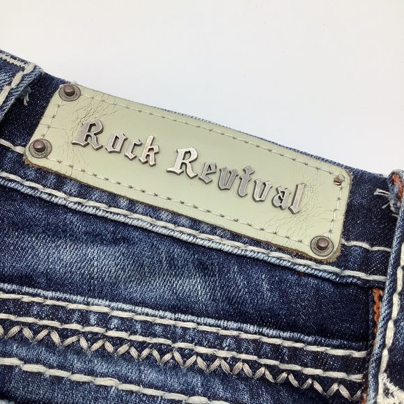 Rock Revival Womens Donna Boot Denim Jeans Blue Size 25 - Picture 4 of 12